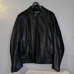 Genuine Leather, motorcycle jacket, black, XL, by Street Legal - Performance